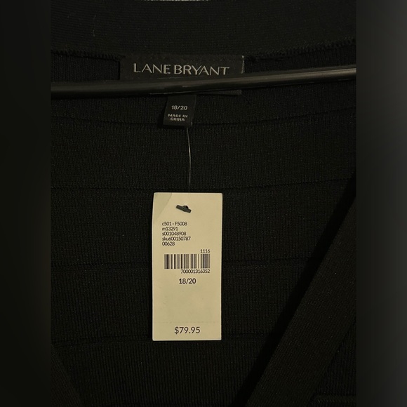 Lane Bryant Zipper Front Fitted Black Cardigan - Picture 3 of 3